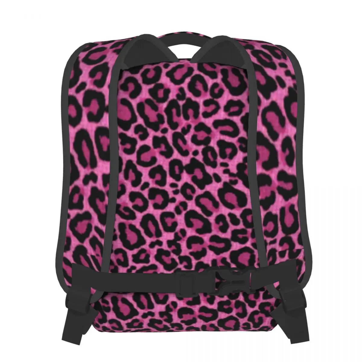 Funky Leopard Print Backpack Women Men Pink Black Spots Backpacks Polyester Cute School Bags Travel Designer Rucksack