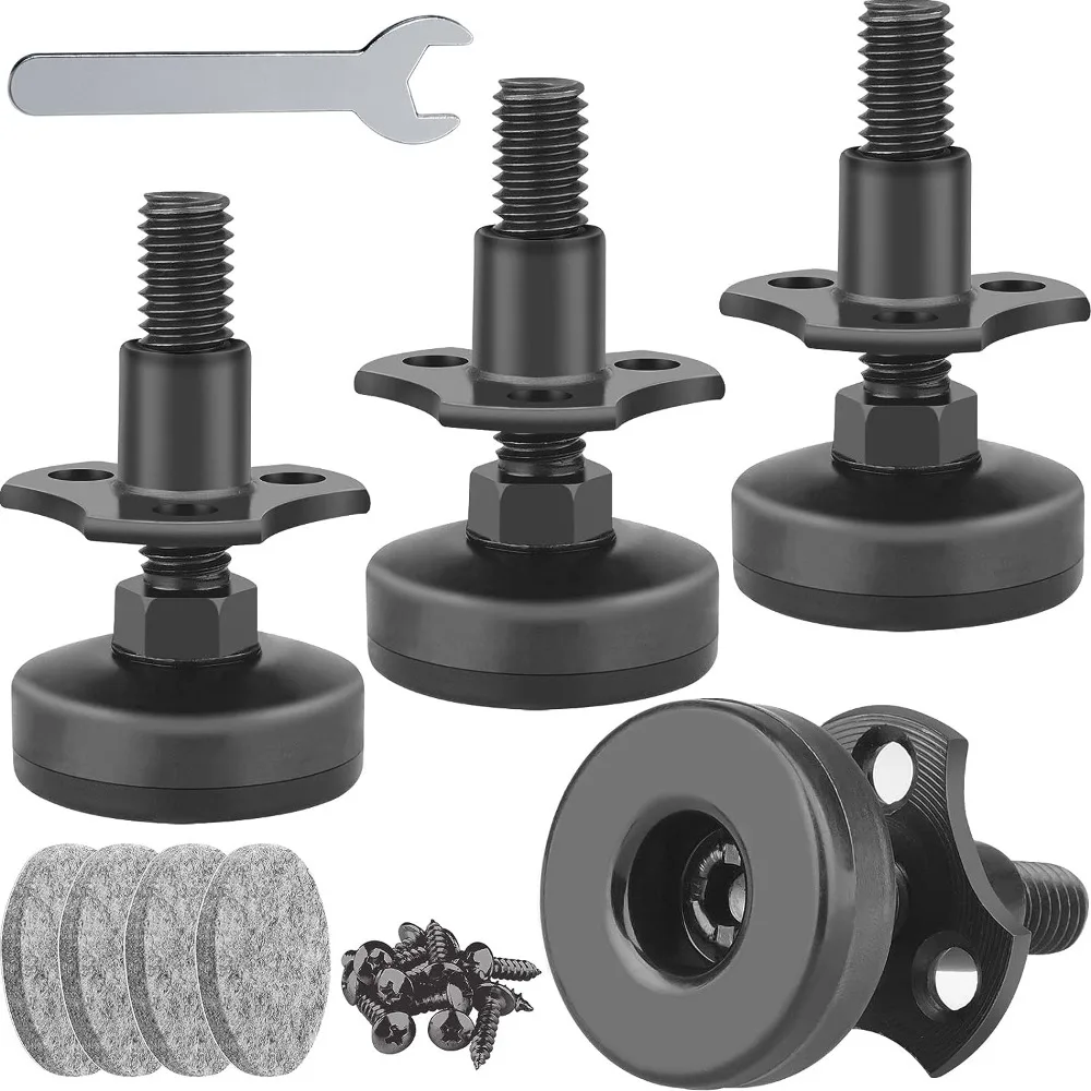 Adjustable Leveling Feet Furniture Levelers Table Feet Heavy Duty Leg Levelers Support 1320LBS T-Nut Kit 3/8”-16 Thread