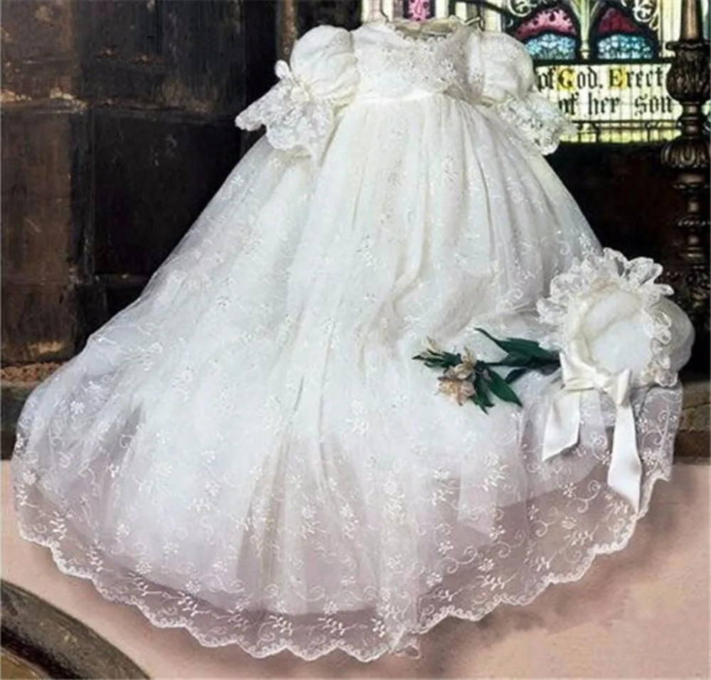 Baby Mädchen Taufe Kleid Prinzessin Perlen Geburtstag Party Tragen Kleinkind Mädchen Spitze Taufe Kleid Infant Neue Vintage Madchen