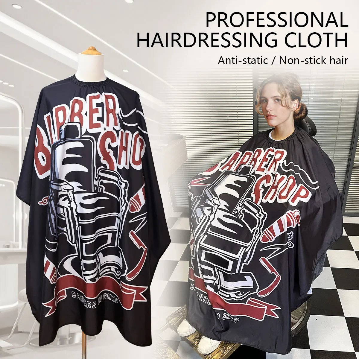 Barbershop Hairdressing Apron Professional Hairdresser Hair Cutting Cape  Antistatic Non-stick Hair Shawl Salon Styling Supplies