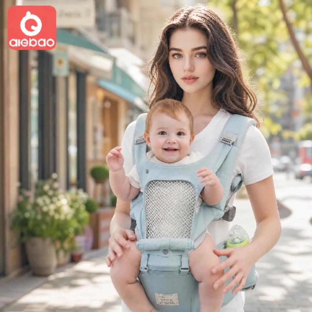 Baby sling and waist stool, four-season multifunctional diagonal sling, hands-free, breathable baby lumbar stool sling, mother a