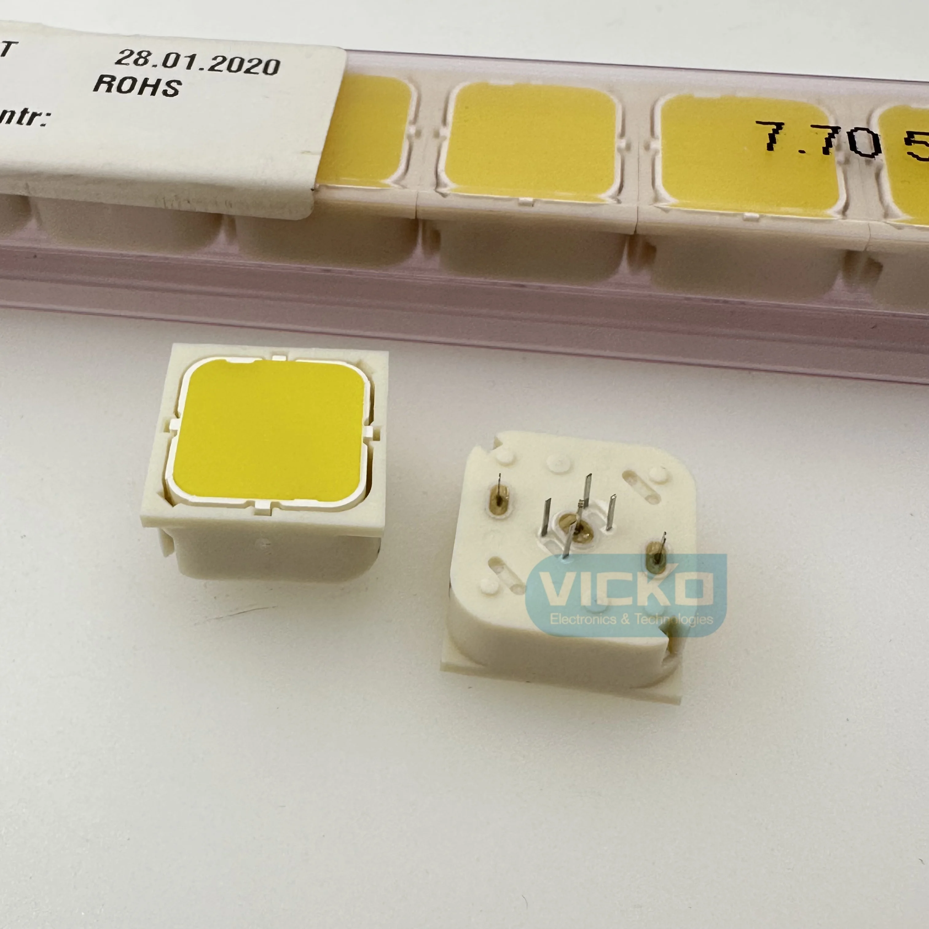 

5PCS 3.14.002.013/0000 RF19 Touch key switch with LED yellow light 19*19*9.7mm