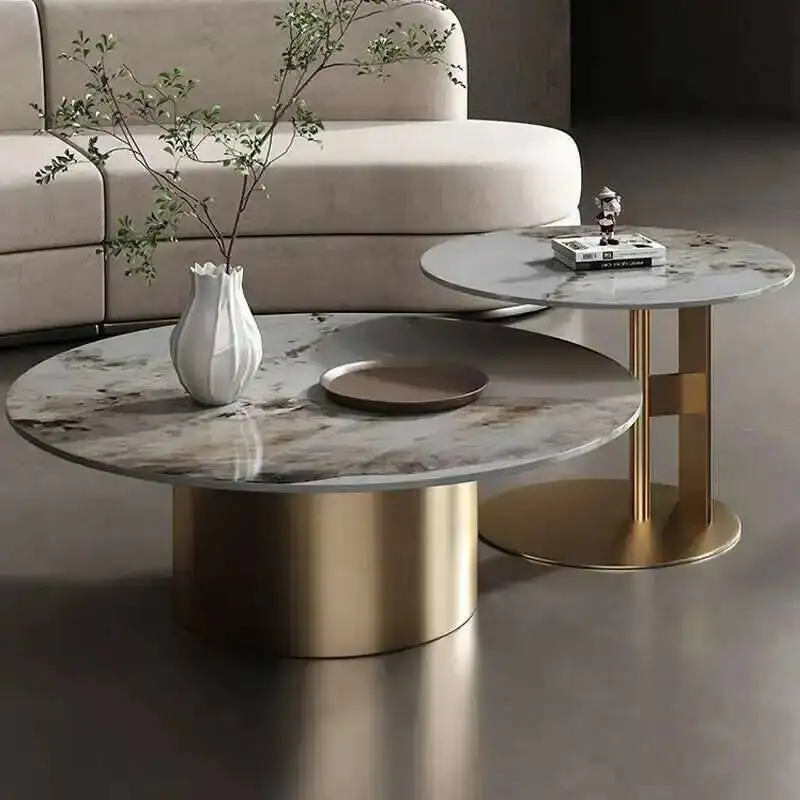 

Rock Coffee Table Italian Slab Round Luxury Modern Living Room House Designer Side Table Mesa De Centro Sala Home Furniture