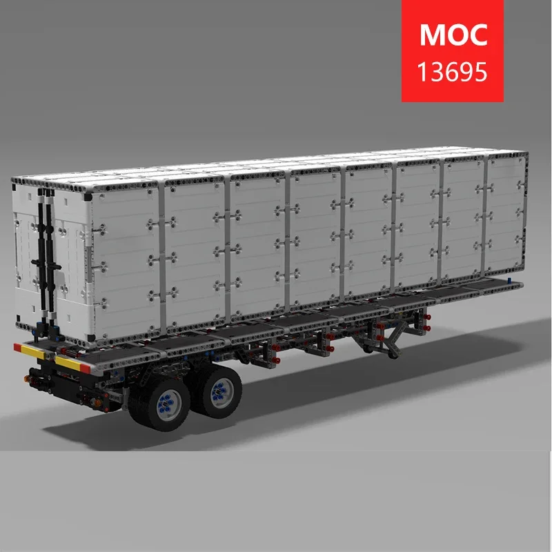 MOC-13490 + MOC-13695 City Transport Truck and Trailer Combination Model Creative Building Block Toy New Year & Christmas Gift