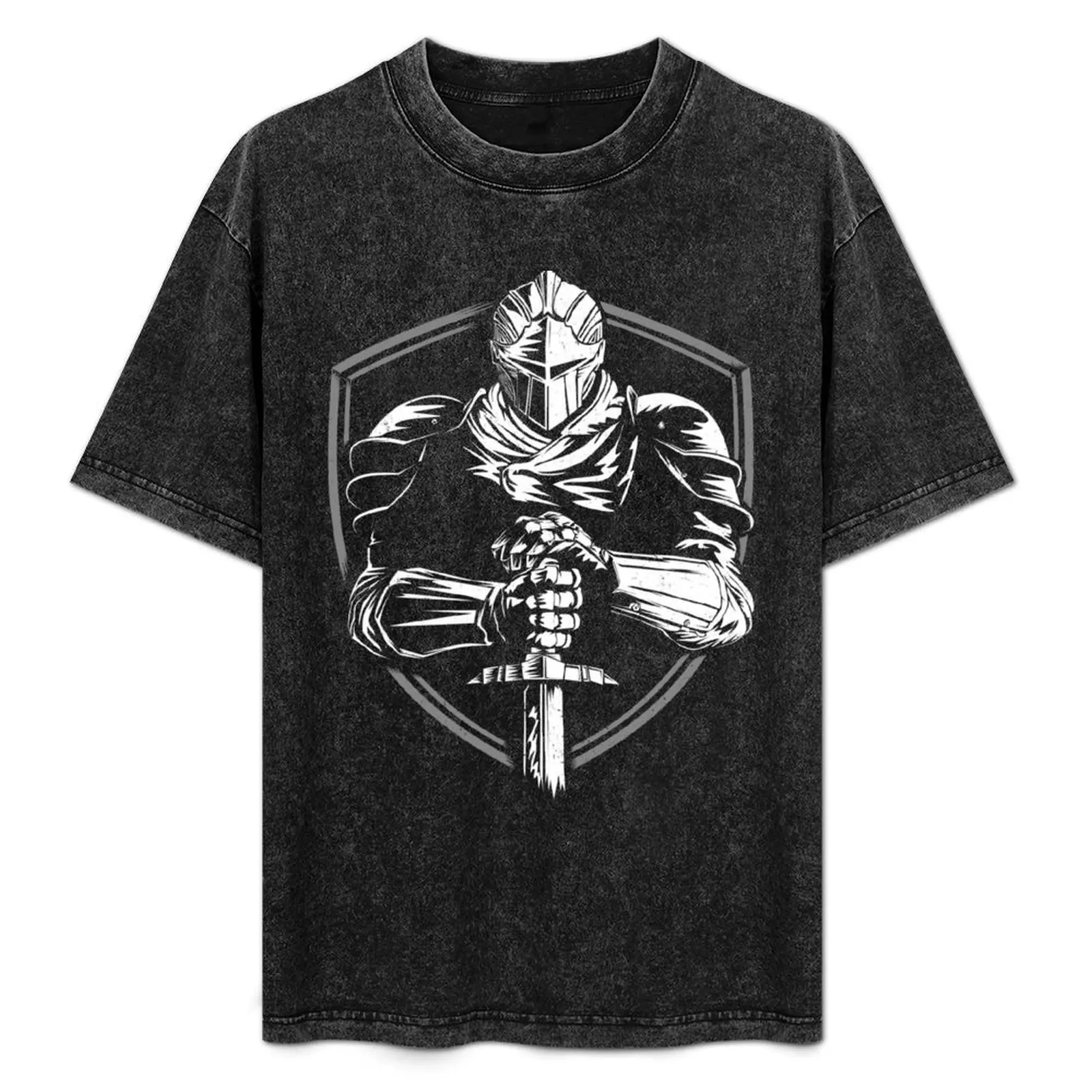Knight Warrior T-Shirt Work Basic Short Sleeve Top