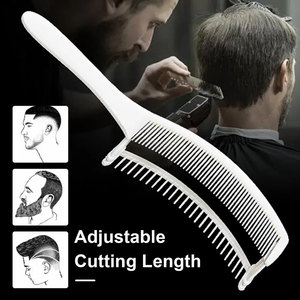 31cm Professional Haircut Fade Comb Dual-Layers Curved Positioning Trimming Comb Men Hair Clipper Guide Hairdresser Styling Comb