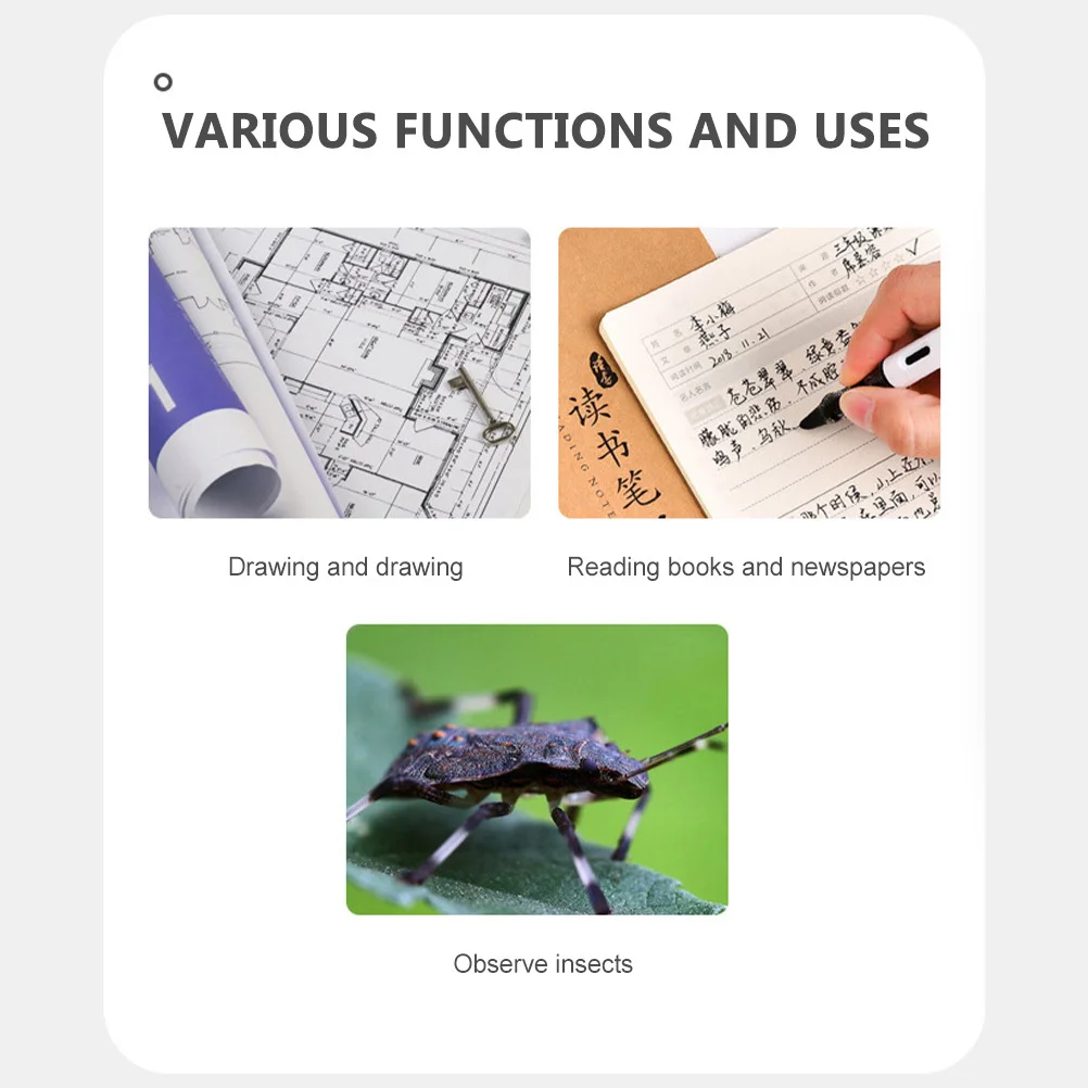 

2Pcs Cartoon Animal Handheld Magnifying Glass Compact Lightweight Anti-Fall Design for Kids Outdoor Indoor Observation Science