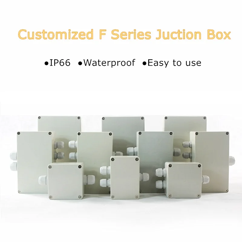 F Series Electrical Juction Customized Case With TB Series Terminal Block PG/M Series Joint Grey ABS Plastic Enclosure Boxes