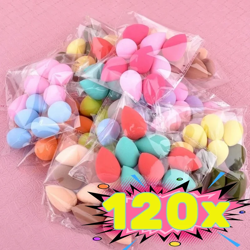 4-120 Pcs Mini Makeup Sponge Randomly Color Shapes Gourd Water Drop Design Cosmetic Puff Drying Wet Double Use Cosmetics Tools