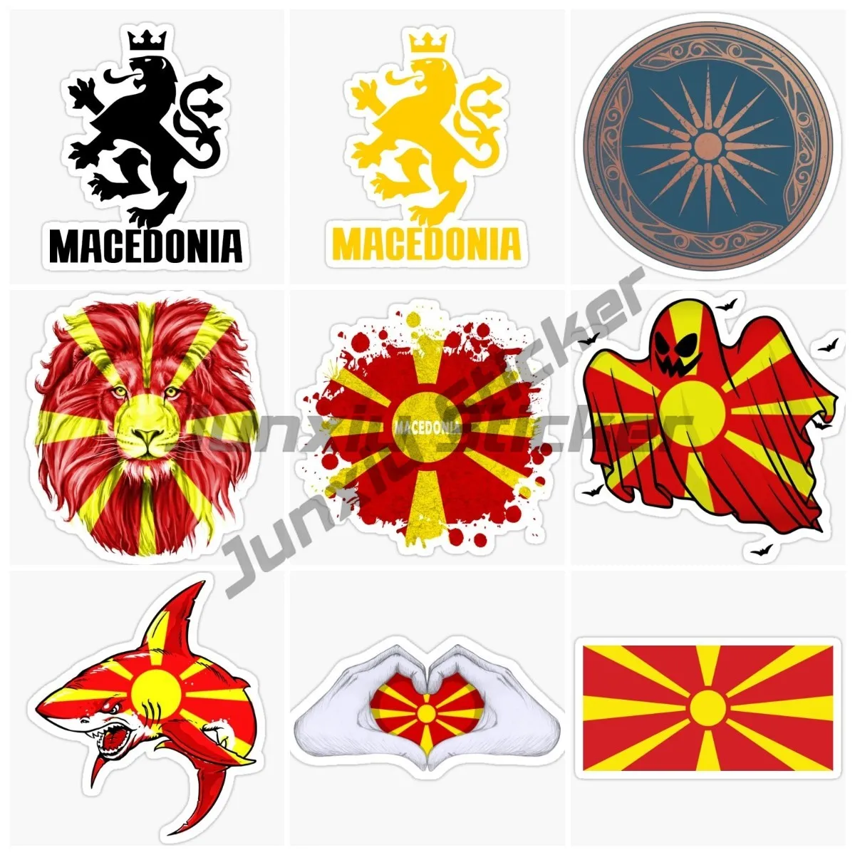 

Creative Macedonian Flag Decal Vinyl Waterproof and Decal Suitable for Motorcycle Off Road Laptop Bar Car Accessories Decal