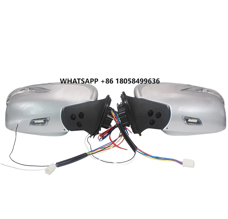 

Silver Electric Reflector Rearview Mirror Side Mirror Exterior With Led Light for Toyta Hiace