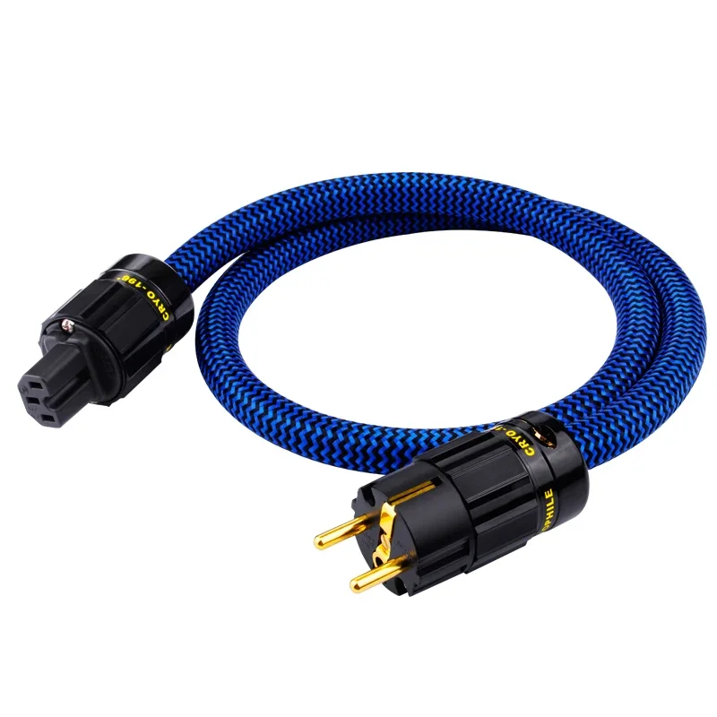 YYTCG Hi-end 7N OCC HiFi Audio EU/US Netzkabel doppelt geschirmt mit vergoldetem Stecker AC Power Kabel für Lautsprecher Verstärker Filter 3
