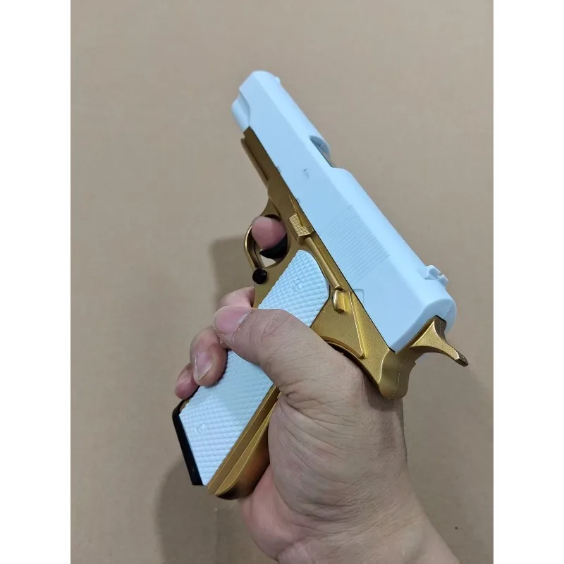 Classic Design White Gold M1911 Toy Handle  Kids Safe Entertainment Toy  Great for Birthday Gifting
