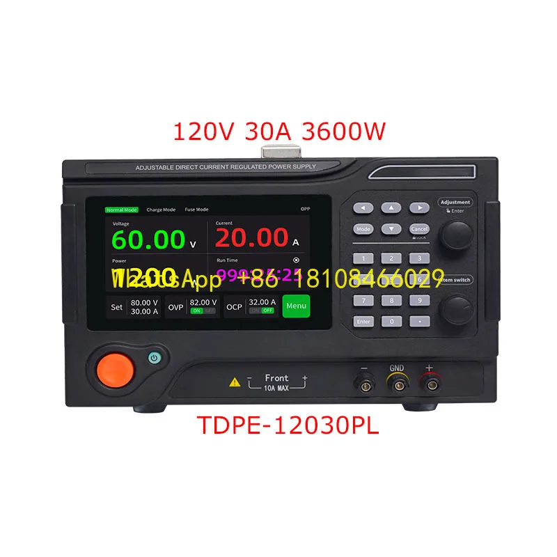 

Регулируемый источник питания постоянного тока 120 В 30 А, одноканальный программируемый импульсный источник, входное напряжение 220 В для лабораторной стойки