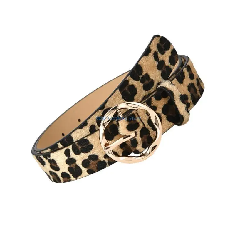N0PE Cowgirl Weistband Leopard Print Weist Belt -Syng Hot Retro for Jeans Dress