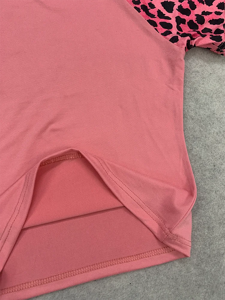 Damen 2-teiliges Shorts-Set mit Leopardenmuster, Raglanärmeln, Rundhalsausschnitt, schmaler Passform, Sommer-Loungewear, Schlafanzug, Freizeitkleidung für den Alltag, Homewear – Detail 13