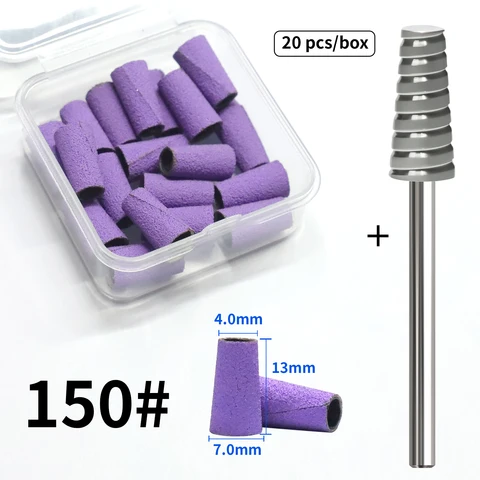 Nail Sanding Bands New Tapered Barrel Sanding Cap 180/240 Grit Kit For Gel Polish Removal Manicure Pedicure Professional Tools
