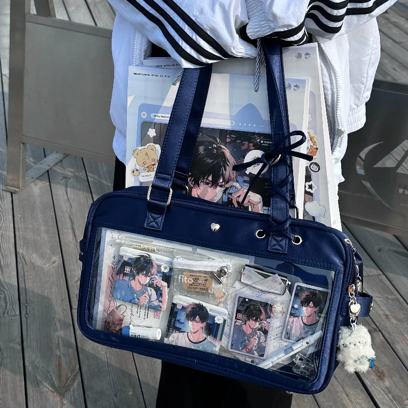 Japanese Original Cute Satin Shoulder Oblique Bag Girl Style Ballet Daily Double-sided Large-capacity Jk Uniform Lta Bag Women