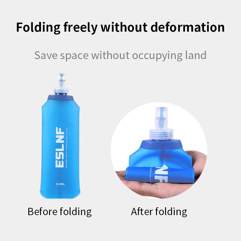 

500ml Collapsible Water Bottle Soft Flask BPA Free Folding TPU Outdoor Sport Portable Water Bag for Running Camping