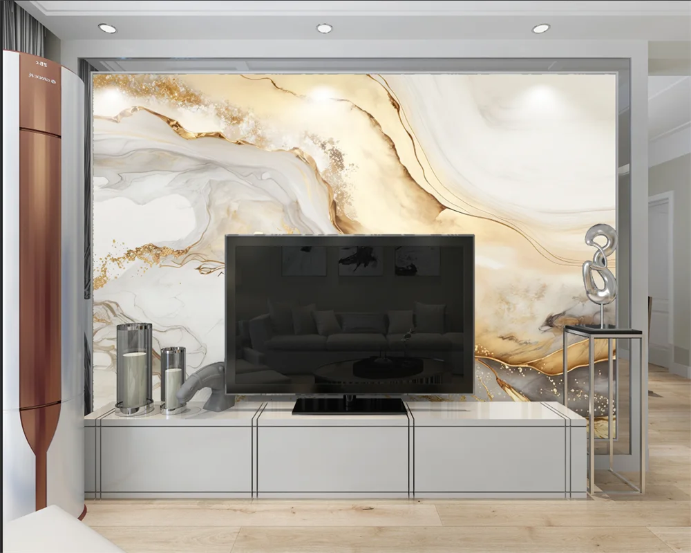 

beibehang papel de parede Customized gold abstract line marble bedroom living room decoration painting wallpaper