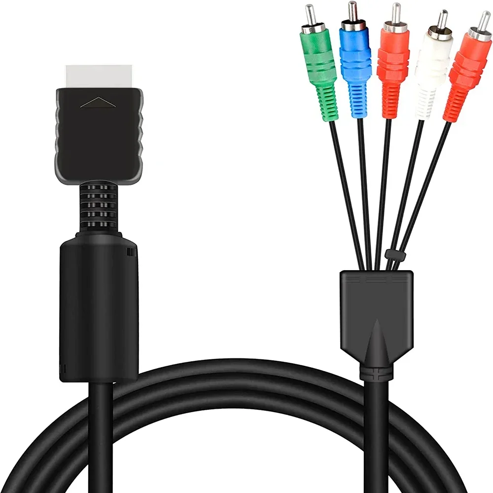 

Audio Video Component AV Cable Compatible with PS2/PS3/PS3 Slim Game Console HDTV-EDTV Y Cb/Pb Cr/Pr 5RCA Port 480P Cord 1.8m