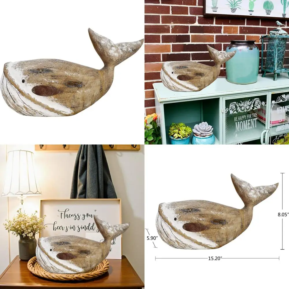 

Резная фигурка кита ручной работы в деревенском стиле, высота 8,05 года, прибрежная центральная часть, декор пляжного стола для дома