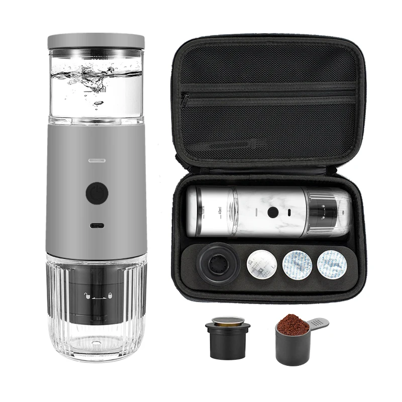 Nueva cafetera portátil USB recargable Compatible con cápsulas de café y café molido
