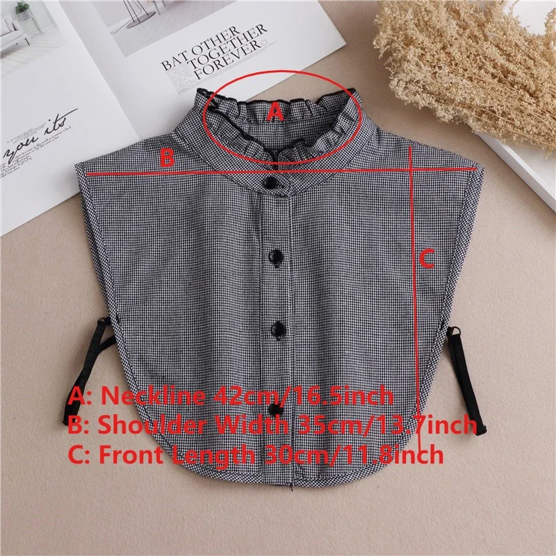 Cotton Lace Fake Collar Female Shirt Detachable Collar Women's shirt False Tie Lapel Blouse Top Nep Kraagie