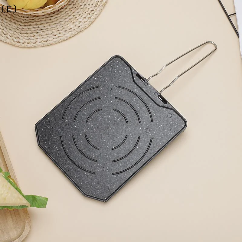 

Алюминиевая складная сковорода-гриль для кемпинга, 1 шт., с антипригарным покрытием, для барбекю на открытом воздухе