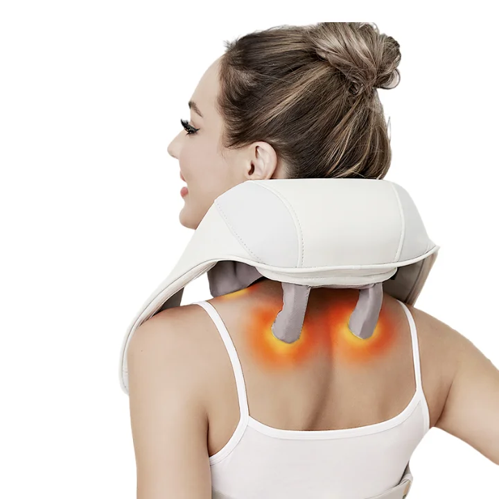 

Amazon Hot Sale Rechargeable Heated Blood Circulation Wearable Kneading Neck And Shoulder Massager