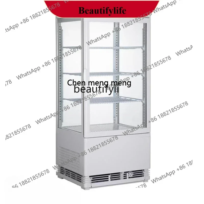 A01 78L air-cooled commercial four-sided transparent glass refrigerated display cabinet, vertical cooked food and beverage freez