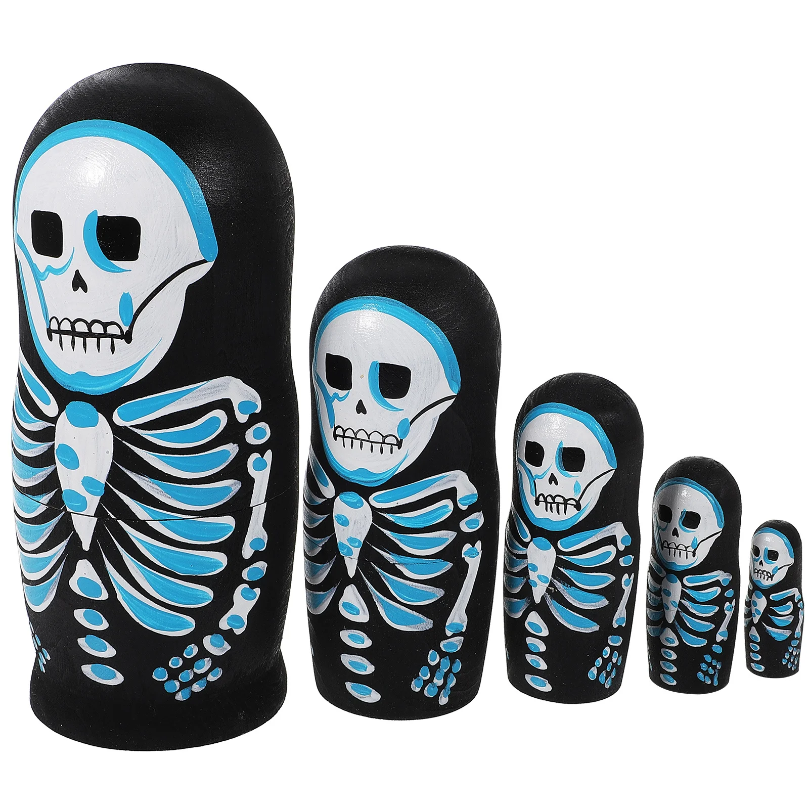 5 قطع من مجموعة جمجمة روسية، جمجمة التعشيش للأطفال والكبار، هدية تخزين مزخرفة لعيد الميلاد وعيد الحب