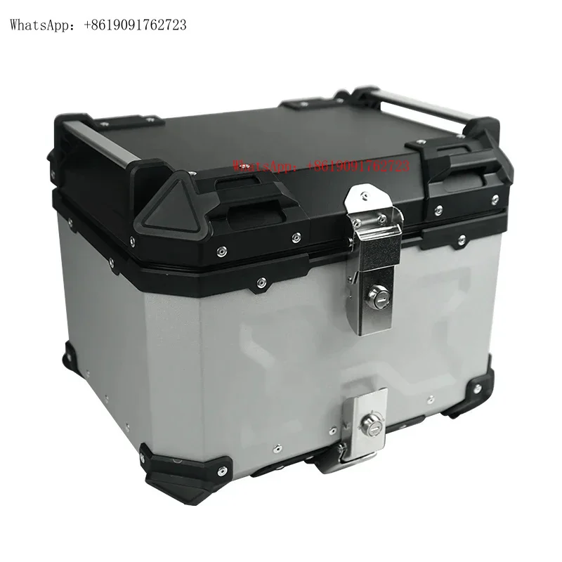 

Factory Hot Selling F2-MOTO 45L-X Silver + Black Aluminum Alloy Top Box Suitable for Motorcycle and Electric Vehicle Tail Instal