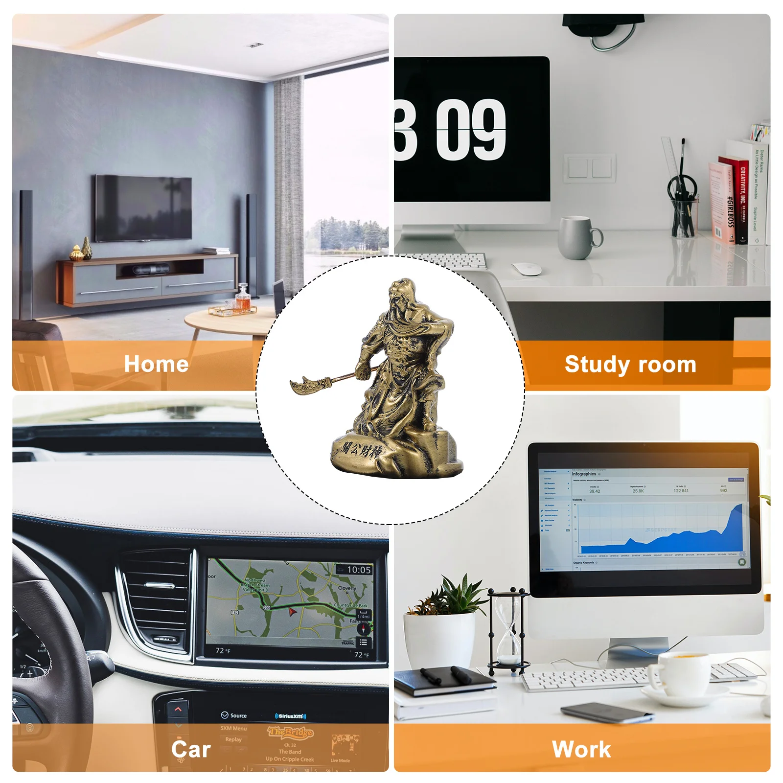 

1Pcs Guan Craft Decoration Creative Desktop Ornament Home Office Room Decor Chinese Wealth God Guan Crafts