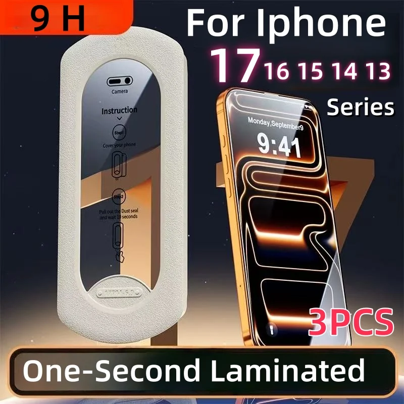

3Pcs Screen Protector Tempered Glass For iPhone 17 Pro 16 Max 15 14 13 12 11 Plus Xs Xr HD Clear Scratch Resist Anti Spy