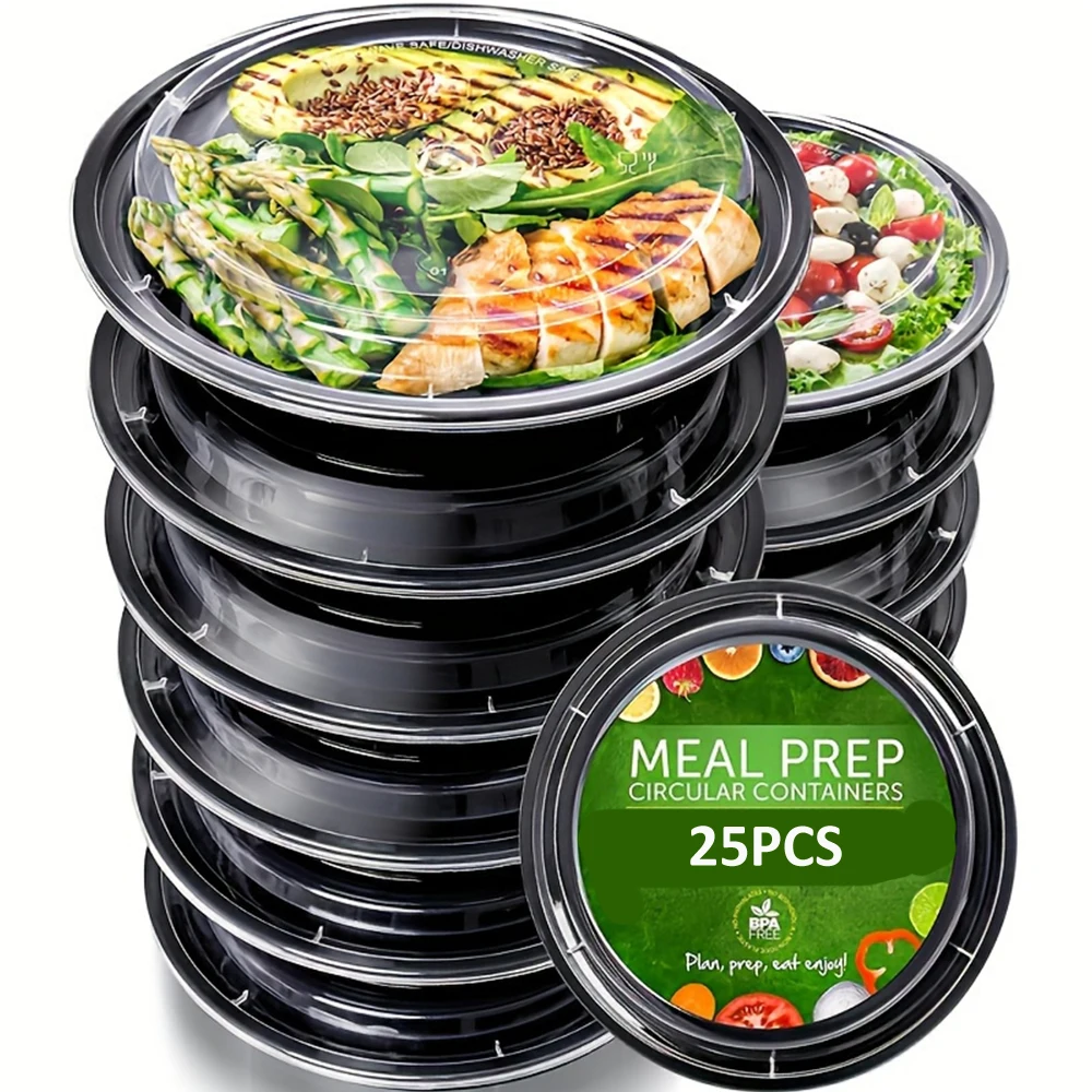 25pcs Take-out containers, microwave and freezer safe containers, lunch containers for meal preparation, disposable containers