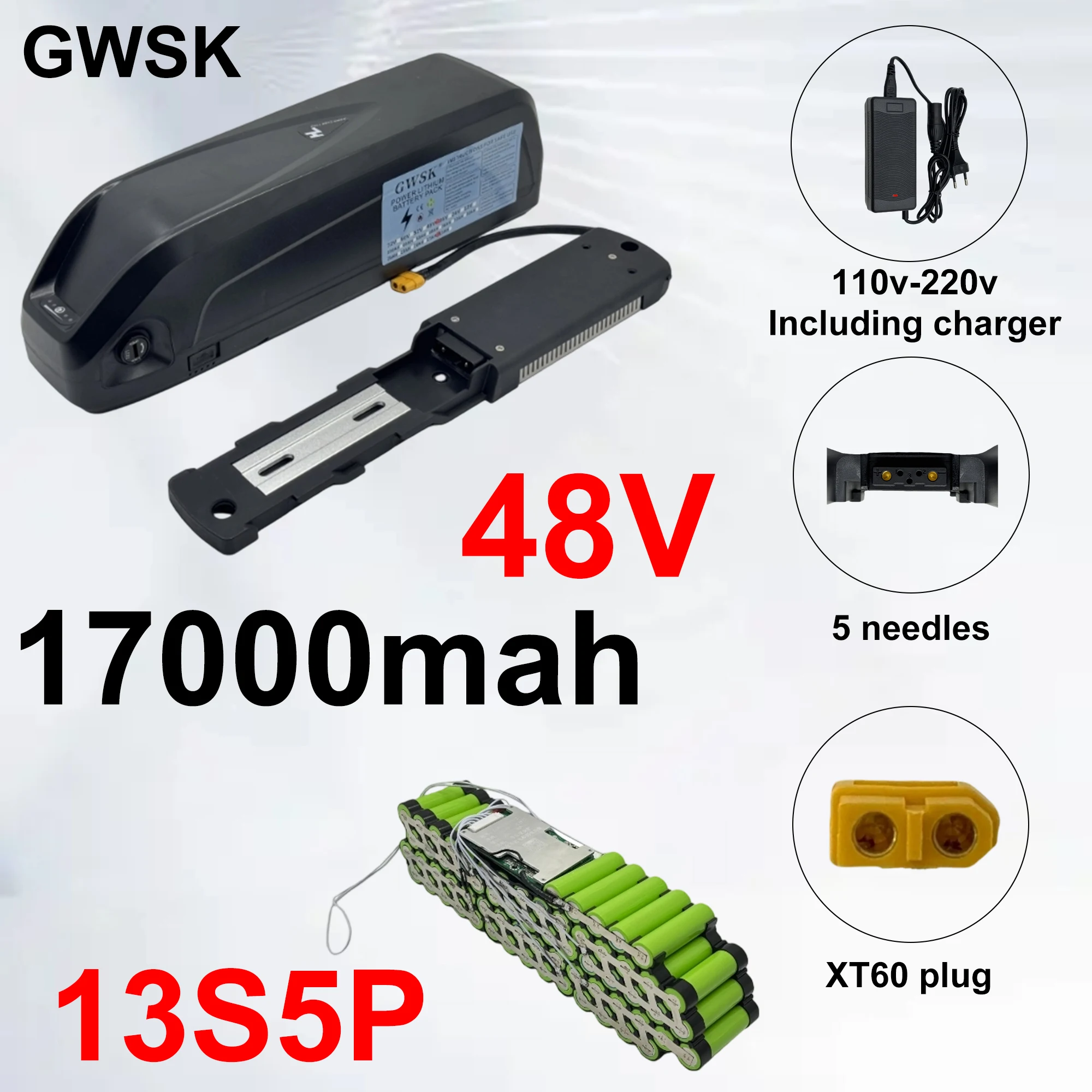 

Air fast transportationNew Full Capacity Power18650 Hailong Battery，36V48V 17AH-20AH Lithium Battery Pack，Suitable for 250-3000W