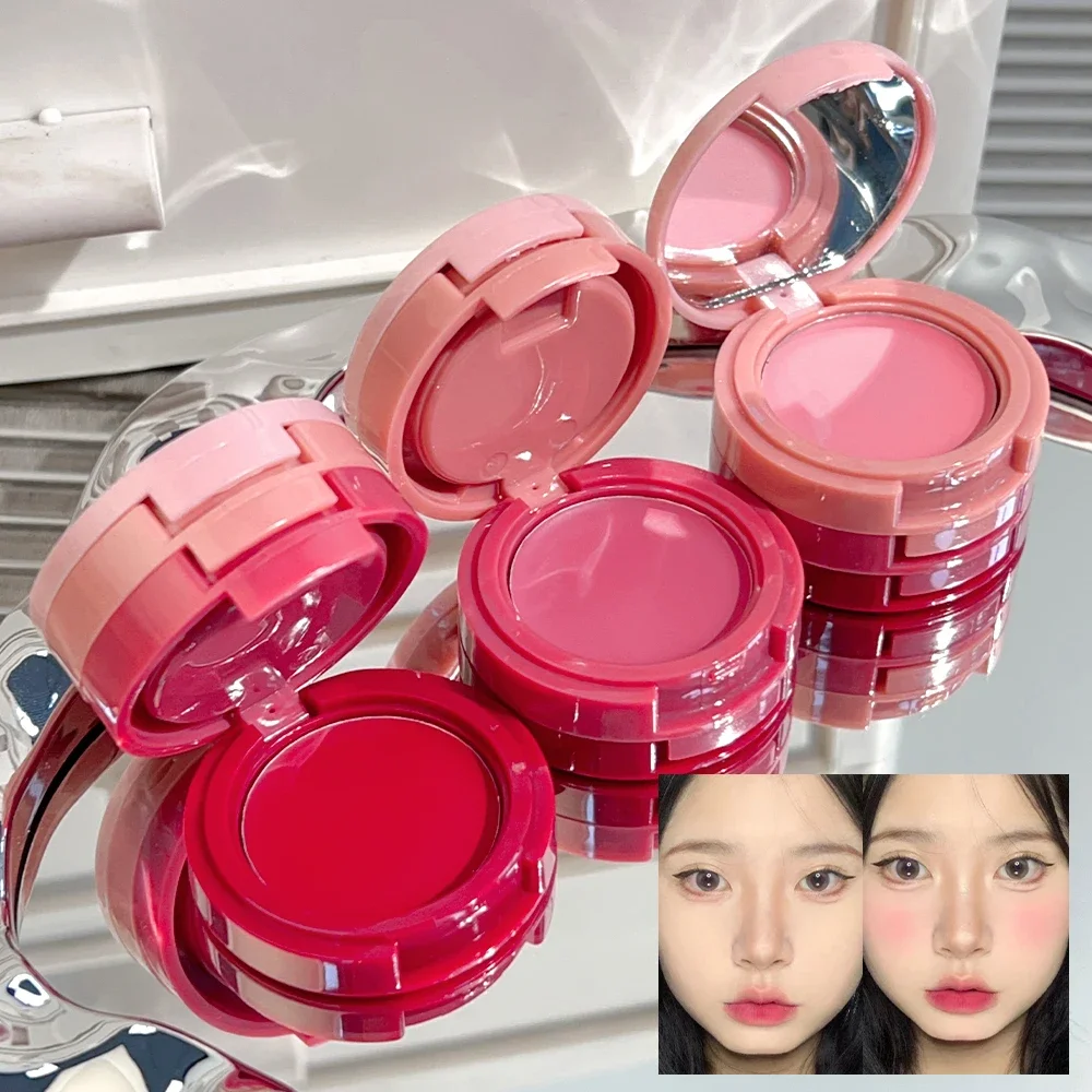 Sweet Three-color Blush Cream Natural Matte Face Blusher Smooth Lip Cream Cheek Makeup Waterproof Brighten Contour Cosmetic