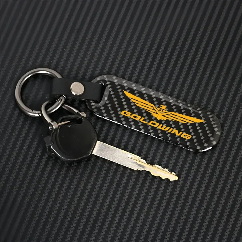 Motorcycle Key chain Carbon Fiber Keychain For HONDA Gold Wing 1800 GL1800 GL 1800 2001-2020 Custom LOGO