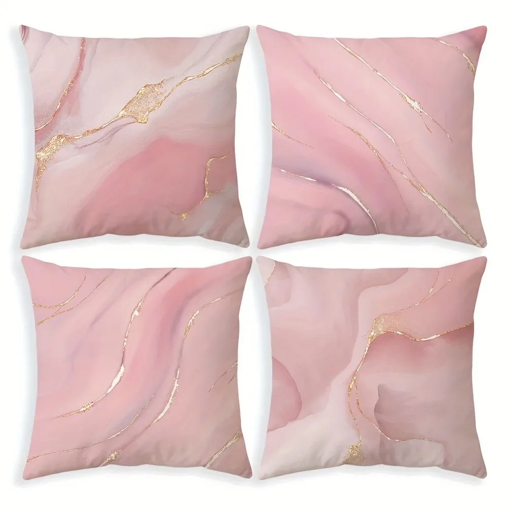 Pink marble texture pattern printing pillowcase living room sofa cushion cover modern fashion home bedroom room decoration