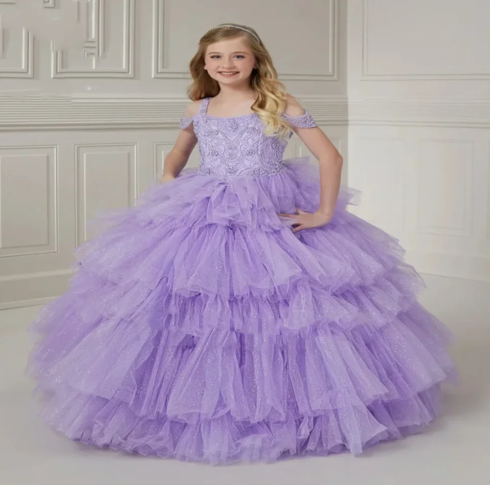 Luxury Flower Girl Dress Spaghetti Straps Ball Gown Birthday Dress Princess Graduation Ceremony Pageant Gowns