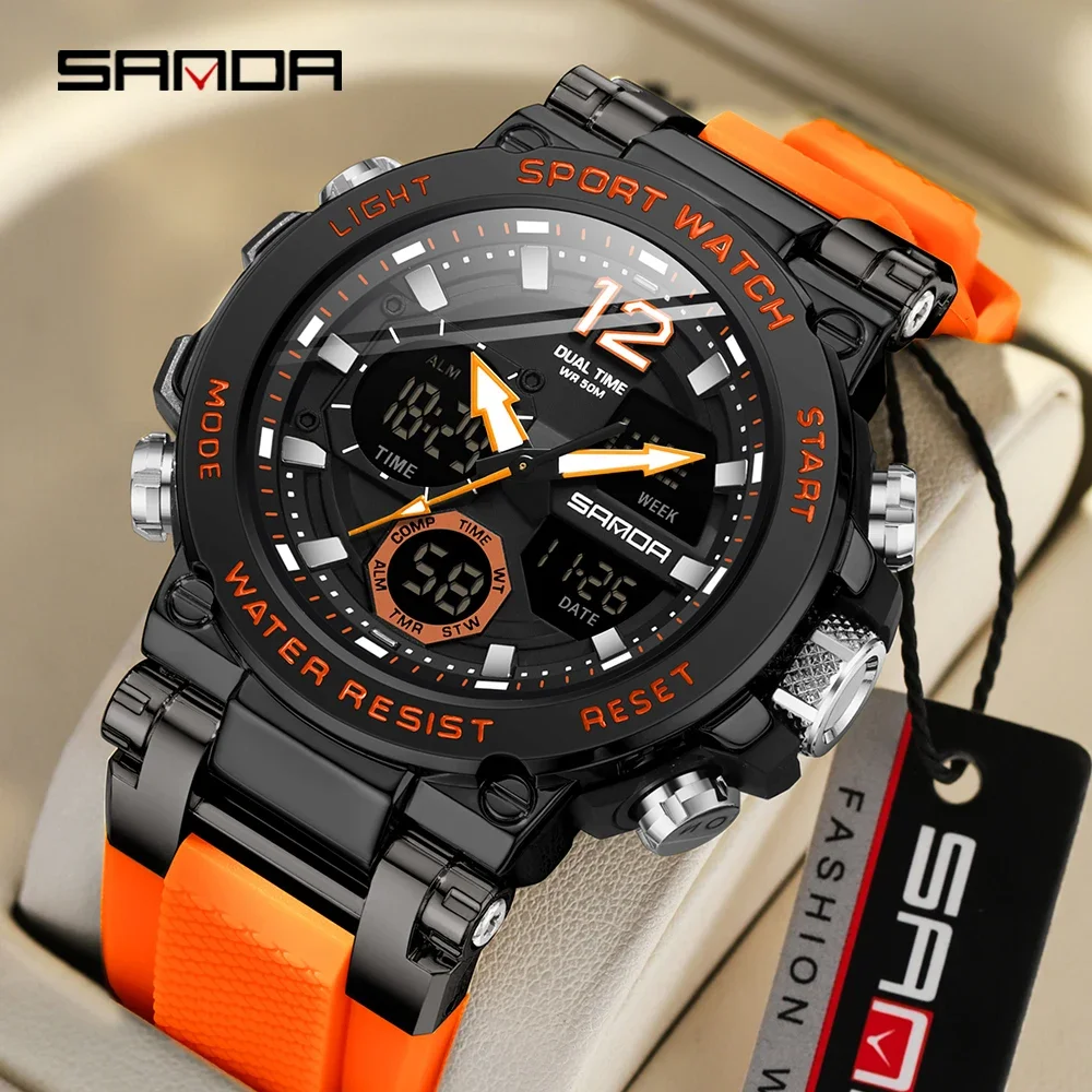 

SANDA Brand 6178 Class Men's Quartz Electronic Watch Cool Multi functional Waterproof Men's Quartz Electronic Watches 2024