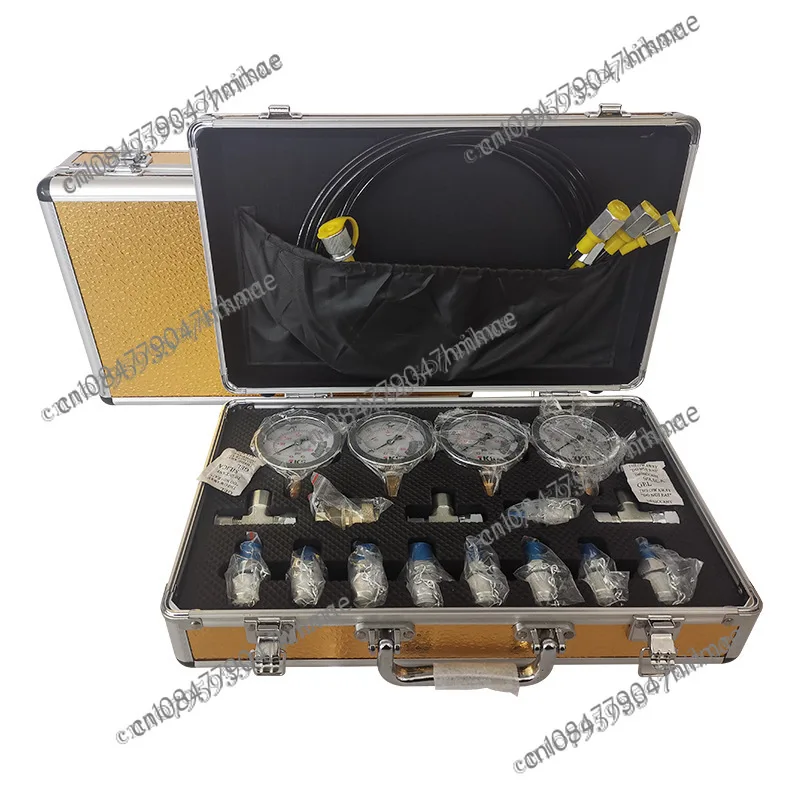 Repair tool excavator pressure gauge four gauge nine head with three-way gold pressure detection set