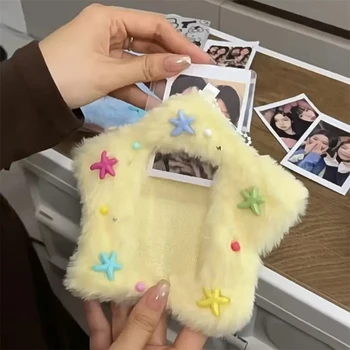 3 inç Peluş Kart Tutucu Idol Fotoğraf Albümleri Dekor Kapağı Kawaii Kartpostallar Depolama Kartı Çantası Kpop Otobüs Kartı Koruyucu Kılıflar Ajo sos