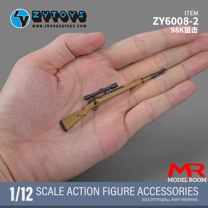 ZYTOYS ZY6008 1/12 Weapon Set M1928 98K Sniper Rifle Bren MK43 AK74M MK13 M200 M82A1 Model for 6'' Soldier Action Figure Body