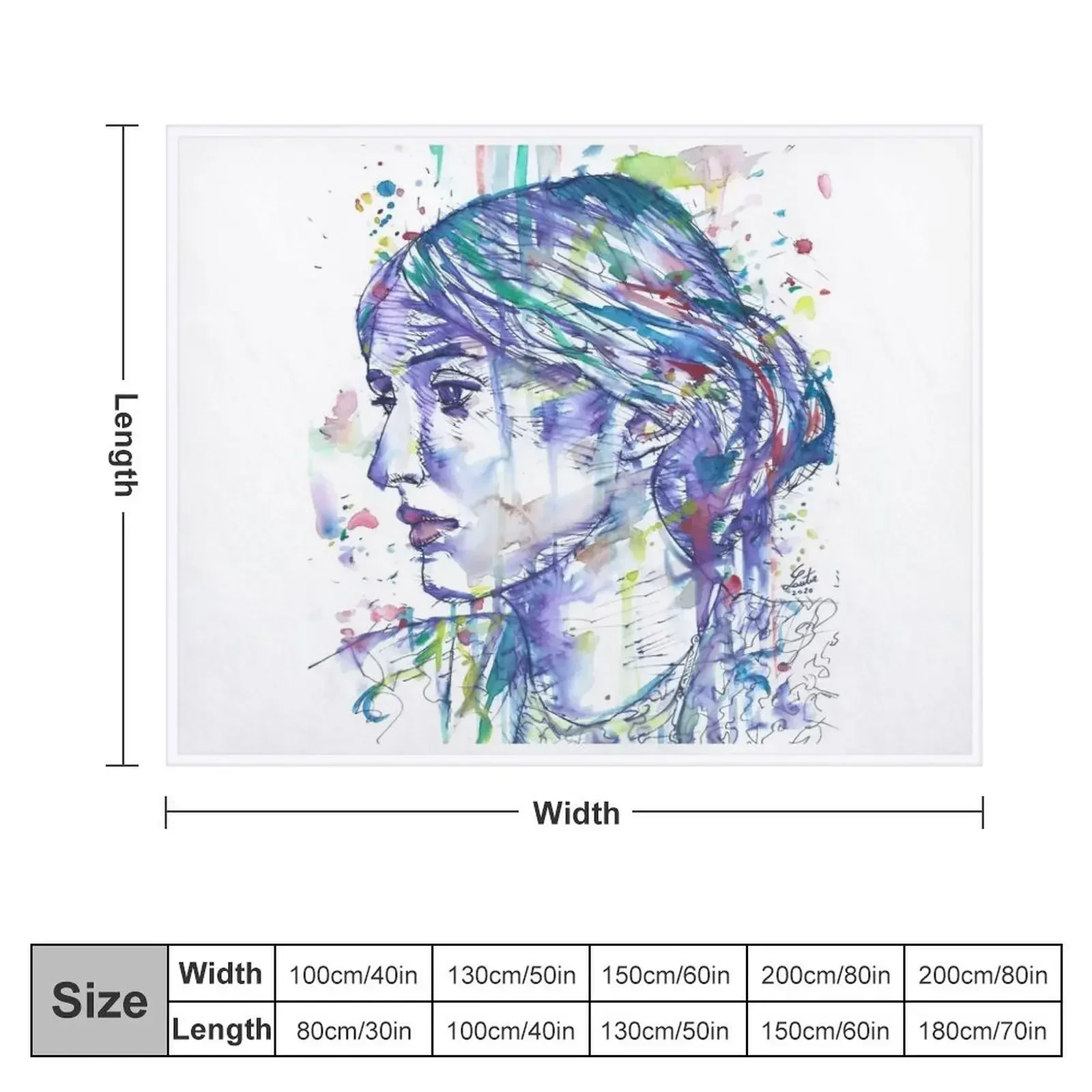 VIRGINIA WOOLF watercolor and ink portrait.1 Throw Blanket Shaggy Summer Polar Beautifuls Blankets