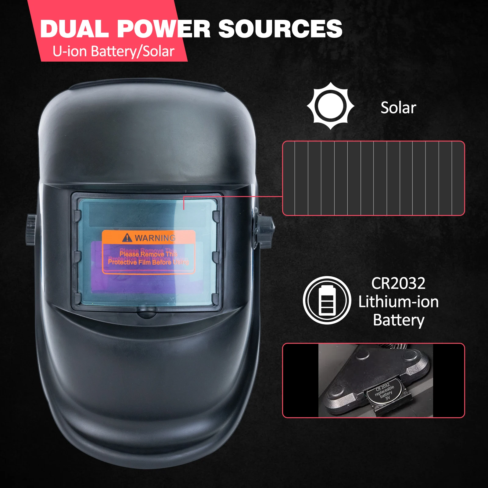 SAFE-UP Welding Mask Professional Solar Darkening Protective Welding Helmet for Winder Grinder Cutting  2 Arc Sensors