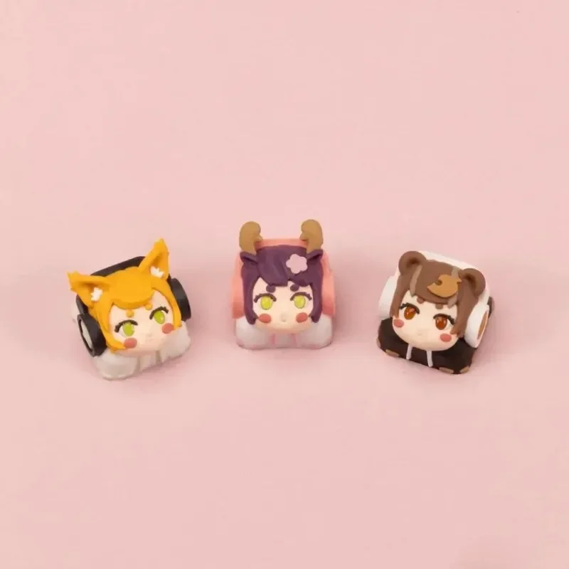 

Rock Doll Theme Anime Keycaps Kawaii Resin Artisan Keycaps for Mechanical Keyboard Accessories Custom Keyboard Caps MX Switch