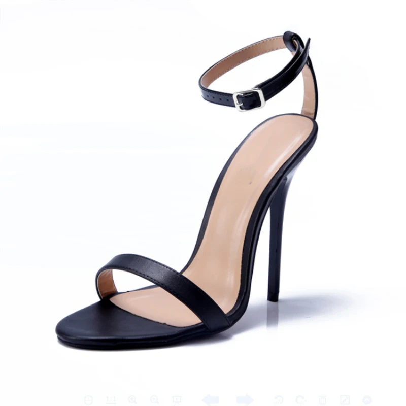 صندل بكعب عالي مع حزام للكاحل للنساء ، حفل زفاف للجنسين ، أحذية بكعب عالي صنم ، موضة حمراء ، مقاس كبير 48 ، الصيف