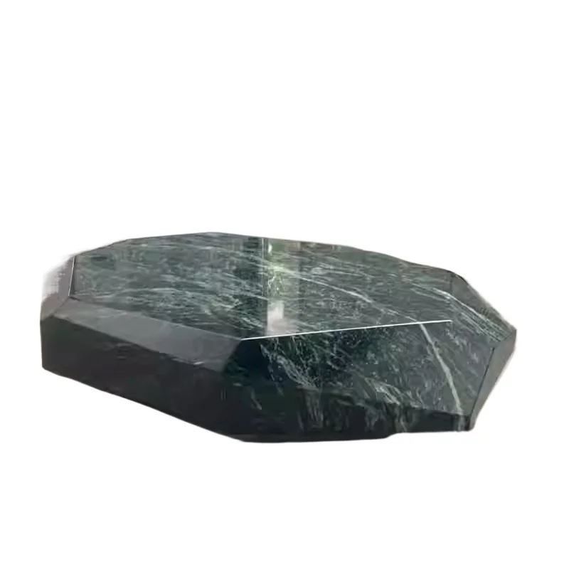 Luxury Indian green marble block coffee table marble base display stand living room sofa center table cubic marble table